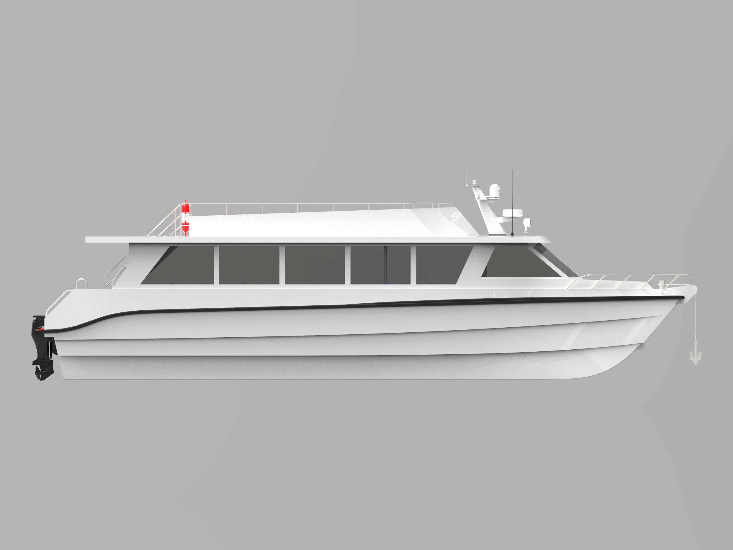 Barco de pasajeros catamar&aacute;n de 15 m (49 pies) para 120 personas, cubierta doble
